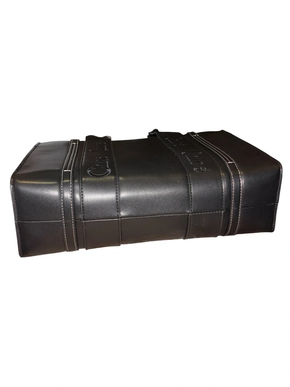 Black Embossed Leather Tote